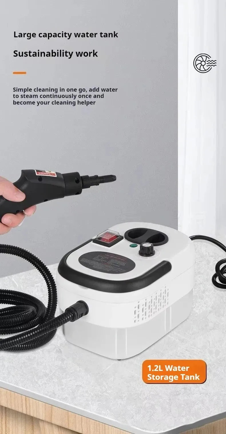 1.2L Steam Cleaner High Temperature Sterilization Air Conditioning Kitchen Hood Home /Car Steaming Cleaner 220V/110V EU/US Plug
