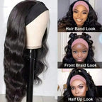 Body Wave Headband Wig Human Hair Wigs Put On And Go 200% Density Brazilian Hair Headband Wig Non Lace Front Human Hair Wigs