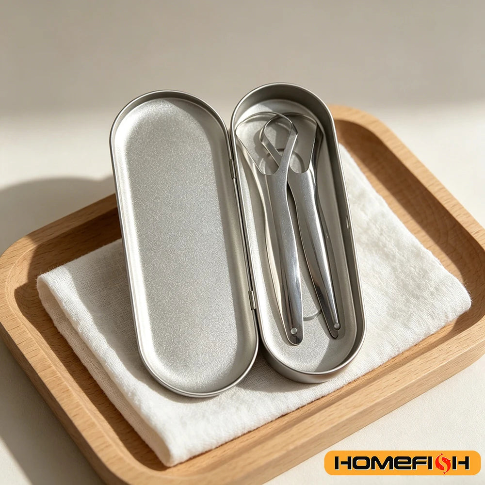 2pcs Stainless Steel Tongue Cleaners Gum Tongue Scraper for Adults Boys and Girls Tongue Care Tools Metal Tongue Scrapers family