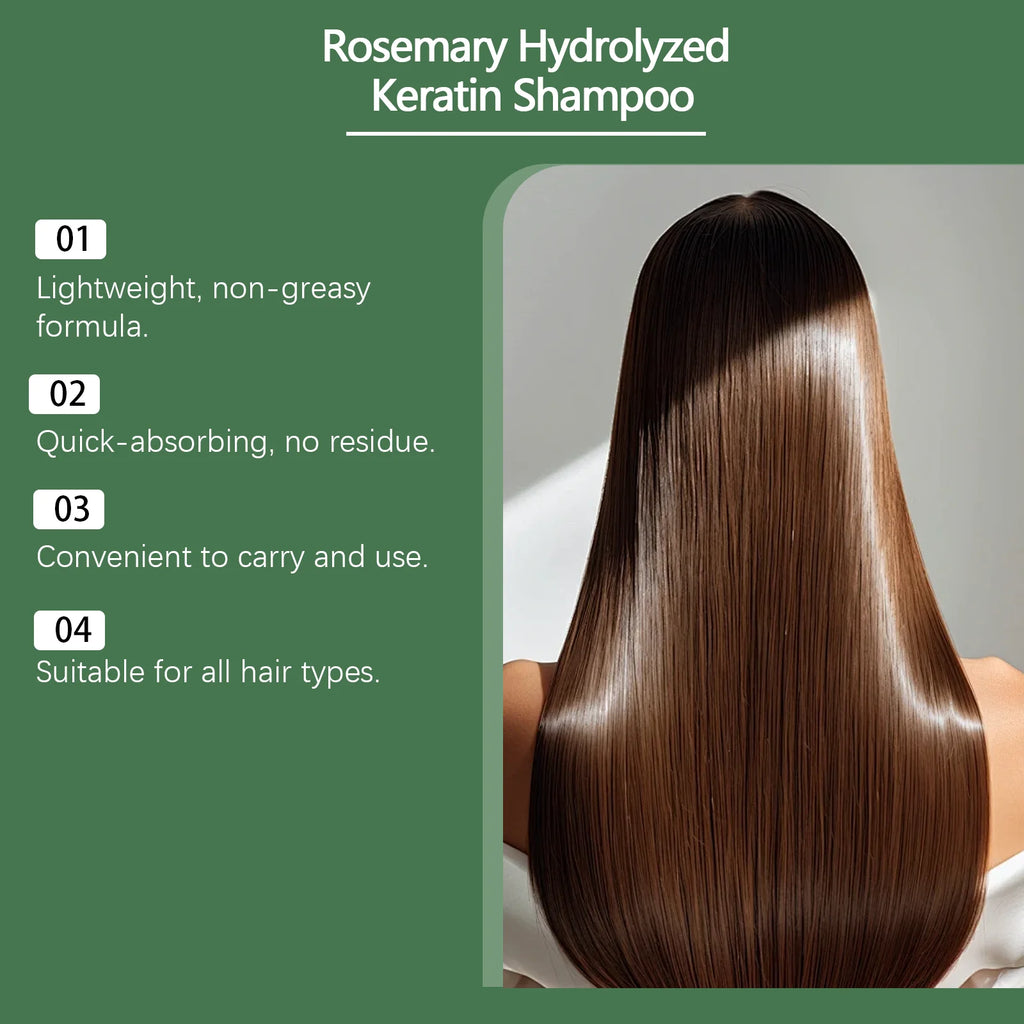Hoegoa Rosemary Hydrolyzed Keratin Shampoo Strengthening Hair Cleaning Lightweight Hair Loss Treatment Hair Regrowth Shampoo