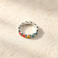 S925 sterling silver James Avery Enamel Connected Hearts Ring