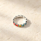 S925 sterling silver James Avery Enamel Connected Hearts Ring