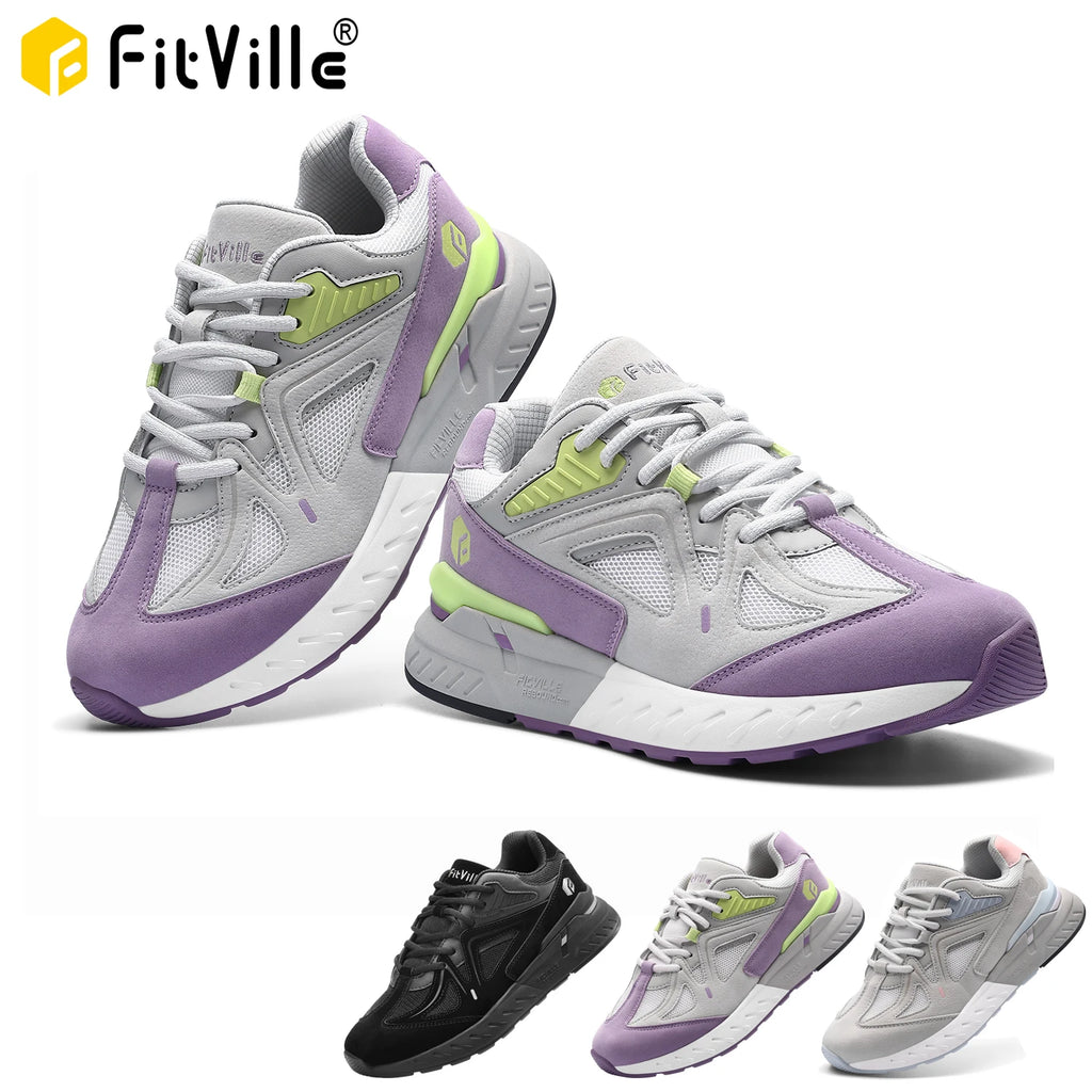 FitVille Extra Wide Women's Walking Shoes Wide Width Lightweight Sneakers for Flat Foot Plantar Fasciitis Heel Pain Relief