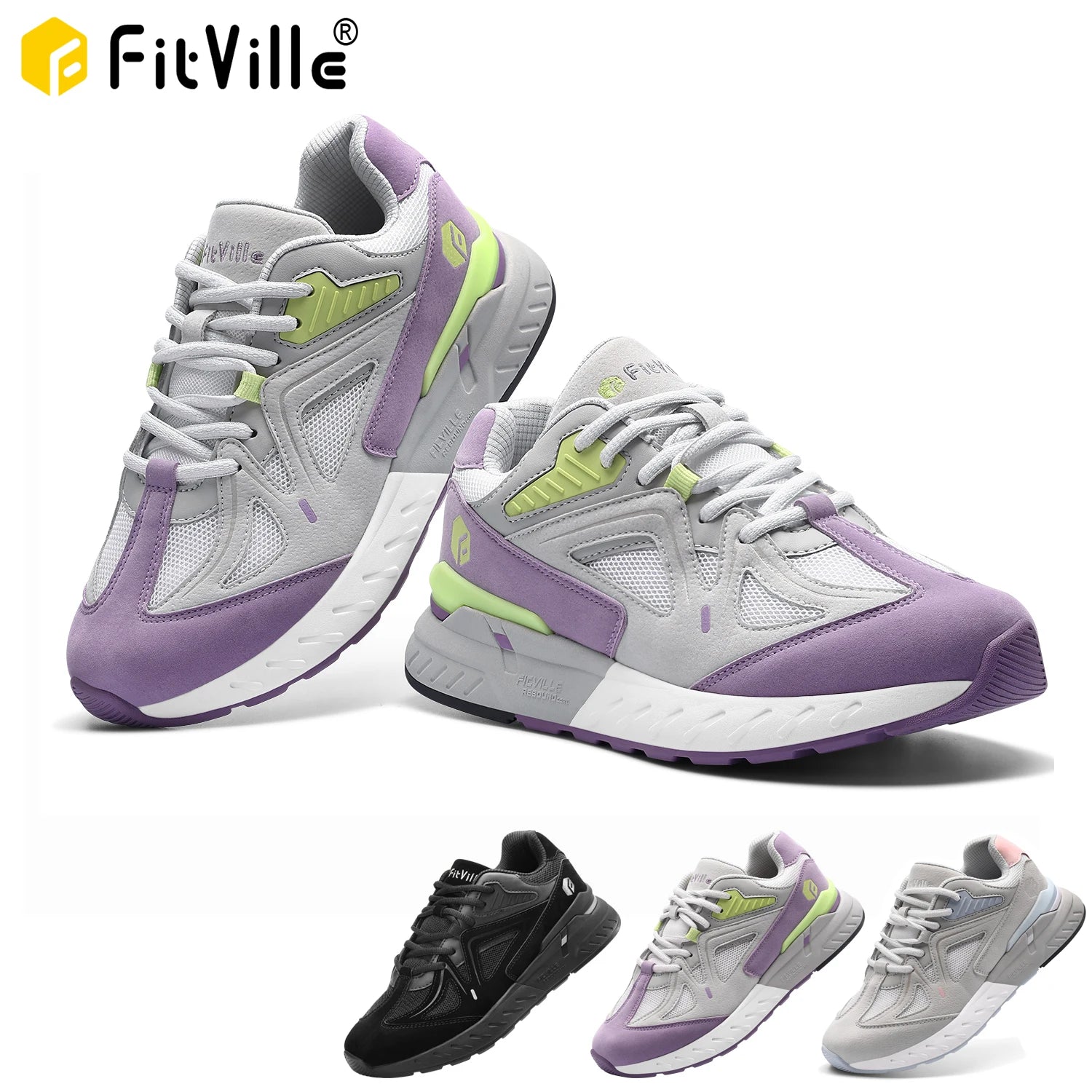 FitVille Extra Wide Women's Walking Shoes Wide Width Lightweight Sneakers for Flat Foot Plantar Fasciitis Heel Pain Relief
