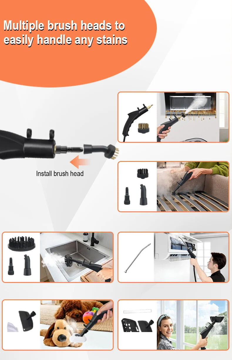 Pressure Steam Cleaner Portable Handheld Cleaner Air Conditioner Kitchen Car Hood Steam Cleaning Machine Household High