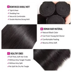 12A Straight Human Hair Bundles With 2x6/5x5 Lace Closure Unprocessed Brazilian Virgin Bundles 100% Raw Hair 3 Days Delivery