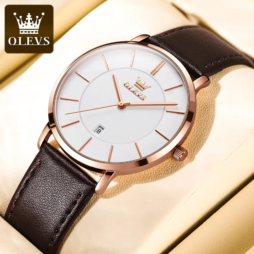 OLEVS 5869 Original Brand Fashion Men's Watch Simplicity Dial Trendy Quartz Watch Waterproof Date Milanese Mesh Belt  Wristwatch