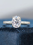 925 Sterling Silve Gorgeous Romantic 1-5CT Zircon Oval Stone Ring For Women Engagement Wedding Luxury High Quality Fine Jewelry