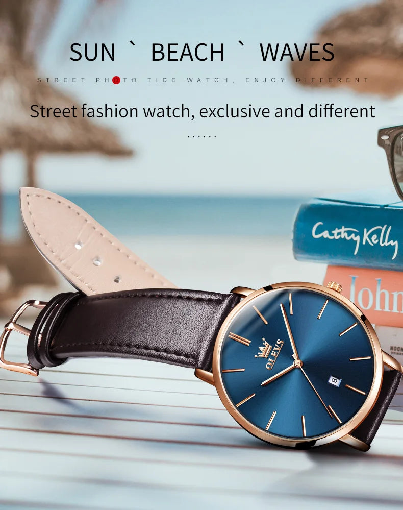 OLEVS 5869 Original Brand Fashion Men's Watch Simplicity Dial Trendy Quartz Watch Waterproof Date Milanese Mesh Belt  Wristwatch