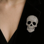 Rhinestone skull head Halloween top brooch women's Halloween dark style fashion personality clothing accessories brooch