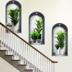 18 Styles Simulated Archway Niche Potted Plant Painting Wall Stickers Bedroom Living Room Hall Peel & Stick Art Mural Decals