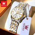 OLEVS 5513 Woman Watch Luxury Diamond Scale Dual Calendar Stainless Steel Strap Waterproof Watches Elegant Ladies Wristwatcheses