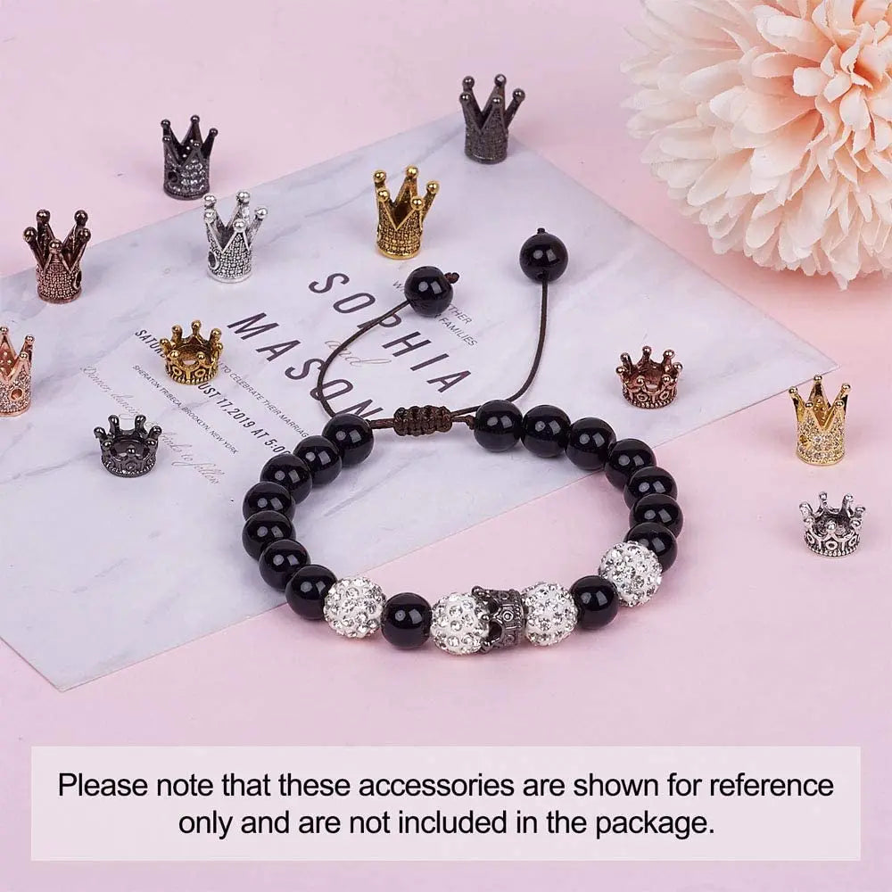 3pcs Micro Pave Zirconia Beads Heart Skull Shape Metal Cubic Zircon Beads for DIY Bracelet Necklace Design Jewelry Crafts Making