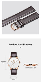OLEVS 5869 Men's Watches Leather Strap Waterproof Auto Date Man Watch Fashion Simplicity Ultra Thin Quartz Wrist Watch for Men