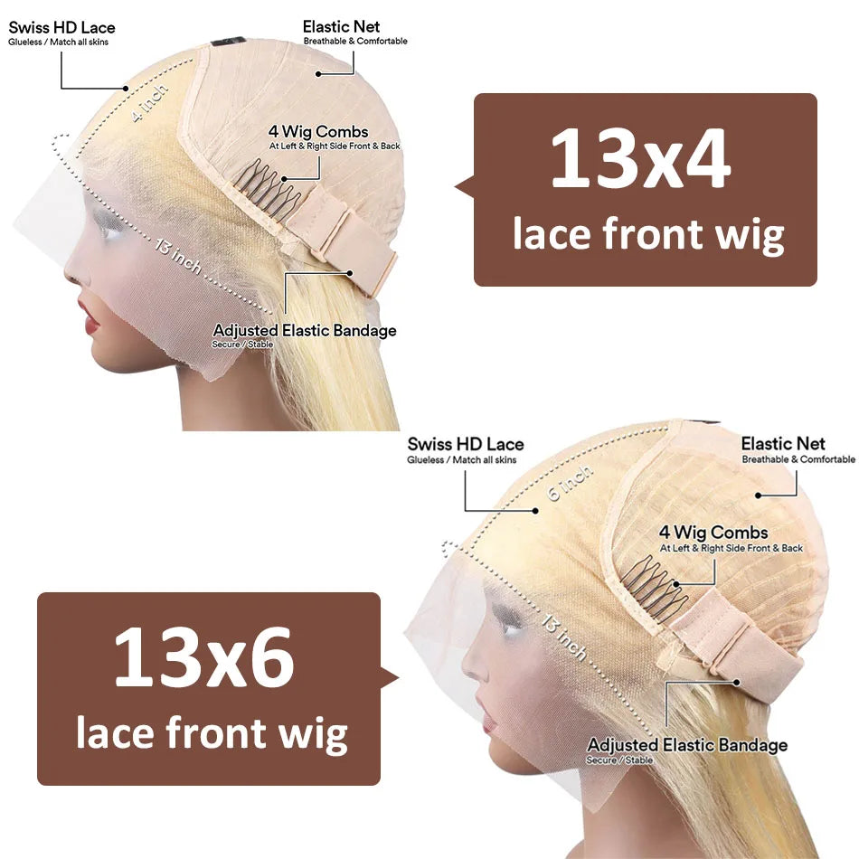 613 Blonde Lace Front Wig Human Hair 13X6 Hd Lace Frontal Wig 13X4 Straight Lace Front Wigs 4X4 Closure Wig For Women 30 38 Inch