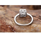 Trendy 925 Sterling Silver Wedding Engagement Finger Rings for Women  Simple Square Zircon Rhinestone Inlay Ring Jewelry Gift