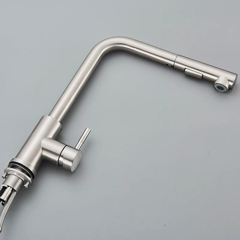 Black Pull Out Kitchen Sink Faucet Deck Mounted Stream Sprayer Kitchen Mixer Tap Bathroom Kitchen Hot Cold Tap
