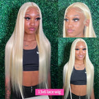 613 Colored Straight Human Hair 13x4 HD Blonde Lace Front Wigs 200 Density 13x6 Transparent Full Lace Frontal Wigs 44 46 Inches