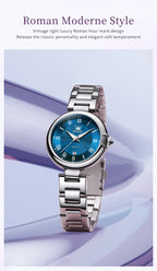 OLEVS 5608 Luxury Brand Women's Wristwatch Waterproof Stainless Steel Strap Luminous Date Quartz Watch for Ladies