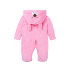 Winter Baby Rompers Plush Newborn Onesie Infant Warm and Thick Cartoon Rabbit Cotton Clothes for 0-2 Years