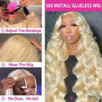 613 Glueless Wigs Human Hair 5x5 Lace Closure Wig Bone Straight Blonde Pre Plucked Glueless Wig Remy Human Hair Wigs Ready To Go