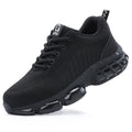 Safety Shoes Men Steel Toe Boots Anti-smash Anti-puncture Safety Work Shoes Men Lightweight Breathable Protective Shoes Black