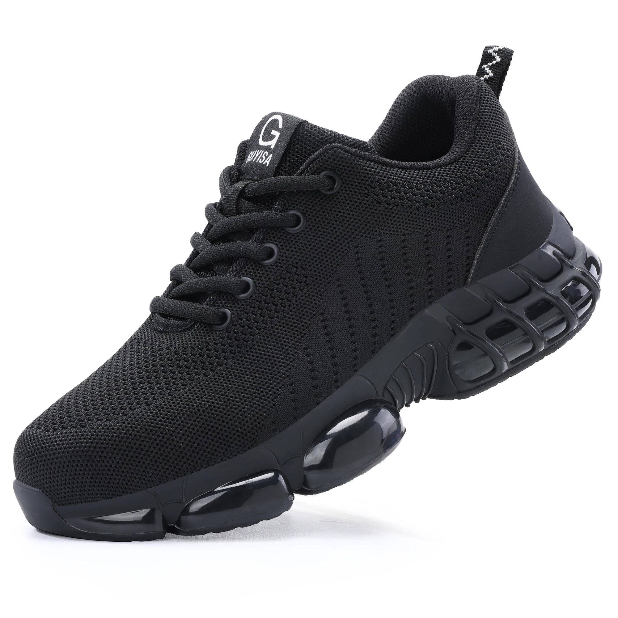Safety Shoes Men Steel Toe Boots Anti-smash Anti-puncture Safety Work Shoes Men Lightweight Breathable Protective Shoes Black