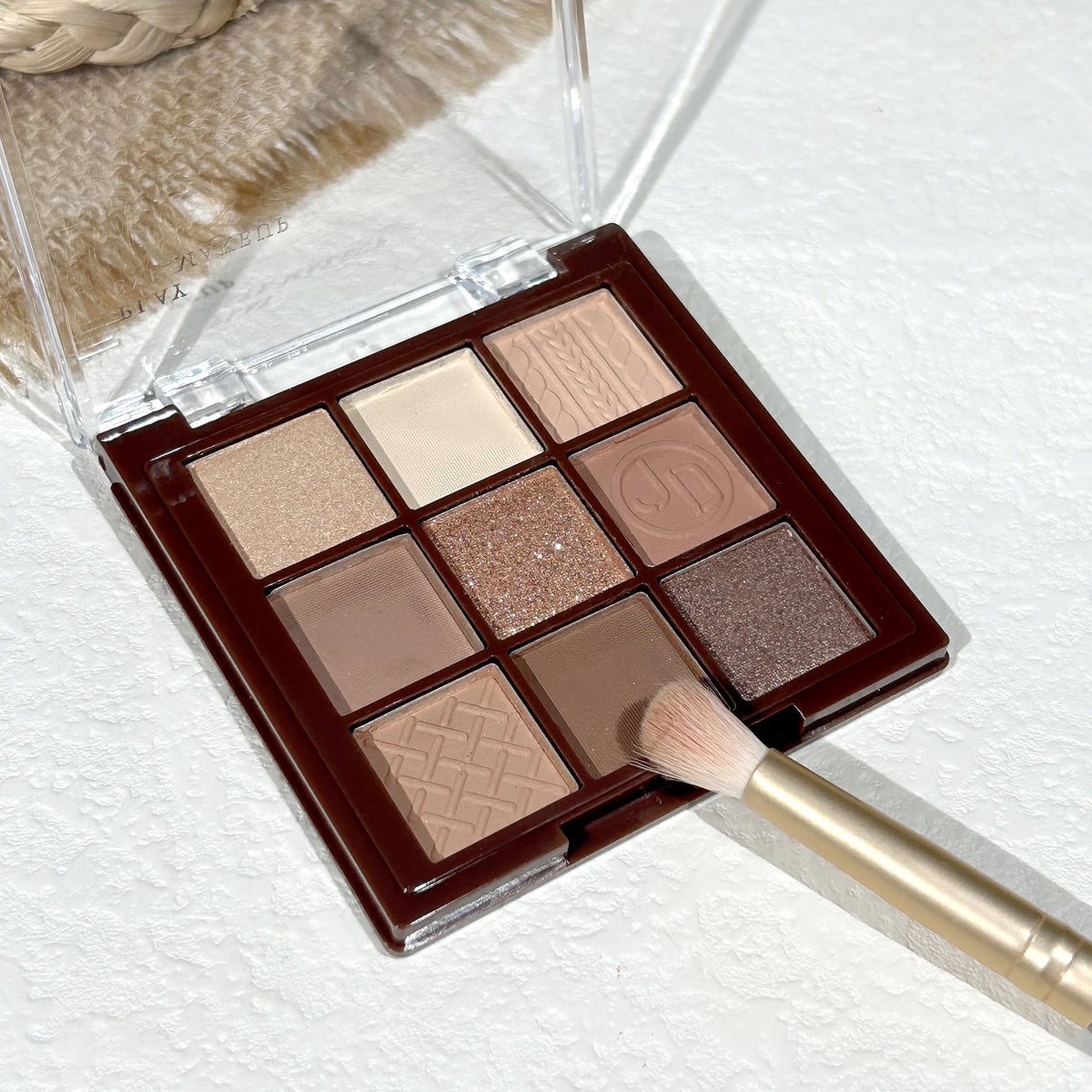 Chocolate Brown Eyeshadow Palette 9 Shades Matte Shimmer Long Wearing Cruelty Free Makeup