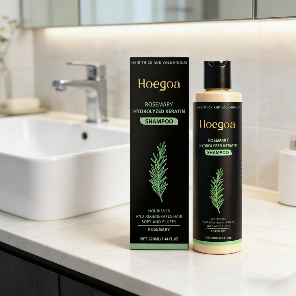 Hoegoa Rosemary Hydrolyzed Keratin Shampoo Strengthening Hair Cleaning Lightweight Hair Loss Treatment Hair Regrowth Shampoo