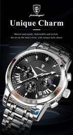 POEDAGAR Original Military Men Watches Waterproof Luminous Date Chronograph Man Watch Stainless Steel Men's Quartz Watches Reloj