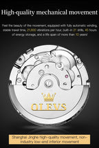 100% Original OLEVS Automatic Mechanical Couple Wrist Watches for Men and Women Waterproof Watches His or Hers Lover's Watch Set