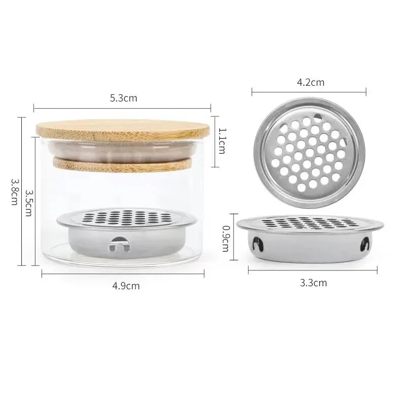 1Pc 4.9*3.8cm Nail Wash Pen Cup Sequins Powder Removal Nail Art Brush Washer Tool Nail Brushes Washing Cup With Lid &Mesh Filter