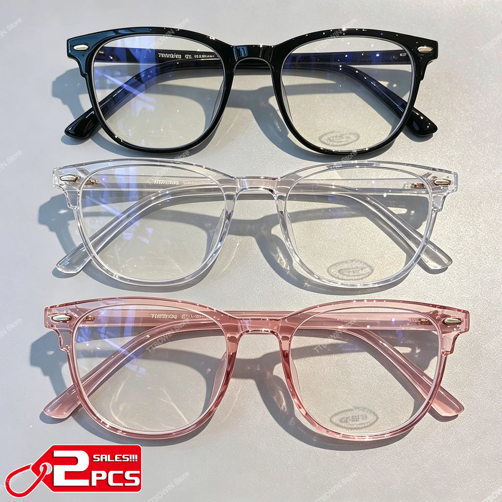 1/2Pcs Computer Glasses Frame Women Men Anti Blue Light Square Rectangle Eyewear Blocking Glasses Optical Spectacle Eyeglass