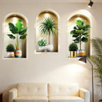3PCS 3D Plants Wall Stickers, Potted Plant Wall For Room Kitchen Bedroom Office Room Decoration Hogar Hunter Home Decor Items