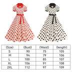 Polka Dot 50s 60s Vintage Dress Women Elegant Belted Robe Women Retro Rockabilly Prom Wedding Party Princess Dress