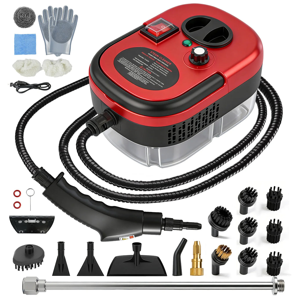 2500W Portable Handheld Steam Cleaner High-Temperature 1200ML Adjustable 105°C 6 Levels 20 Accessories With Brush Heads