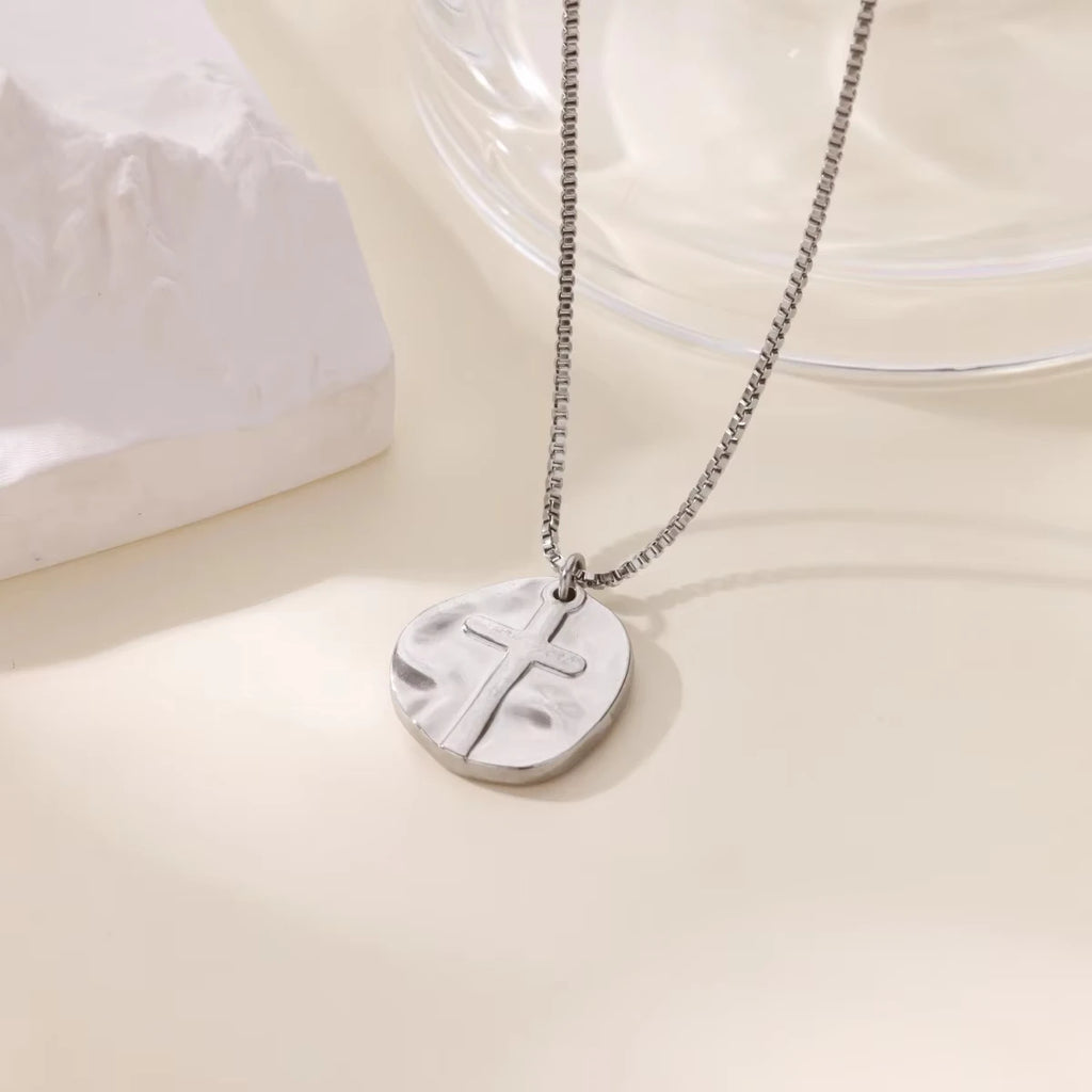 Stainless Steel Cross Pendent Necklaces for Women Men Gold Color Religion Clavicle Chains Necklaces 2026 Trend Jewelry Wholesale