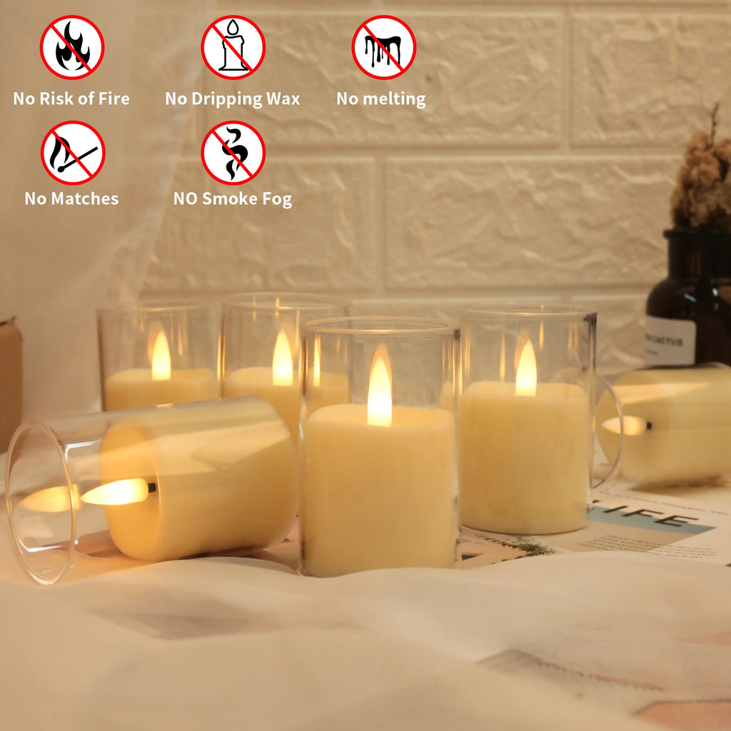 Flameless LED Electronic Candle with Remote Control LED Lighting with Flickering Flame Tea Lights Wedding Party Home Decor