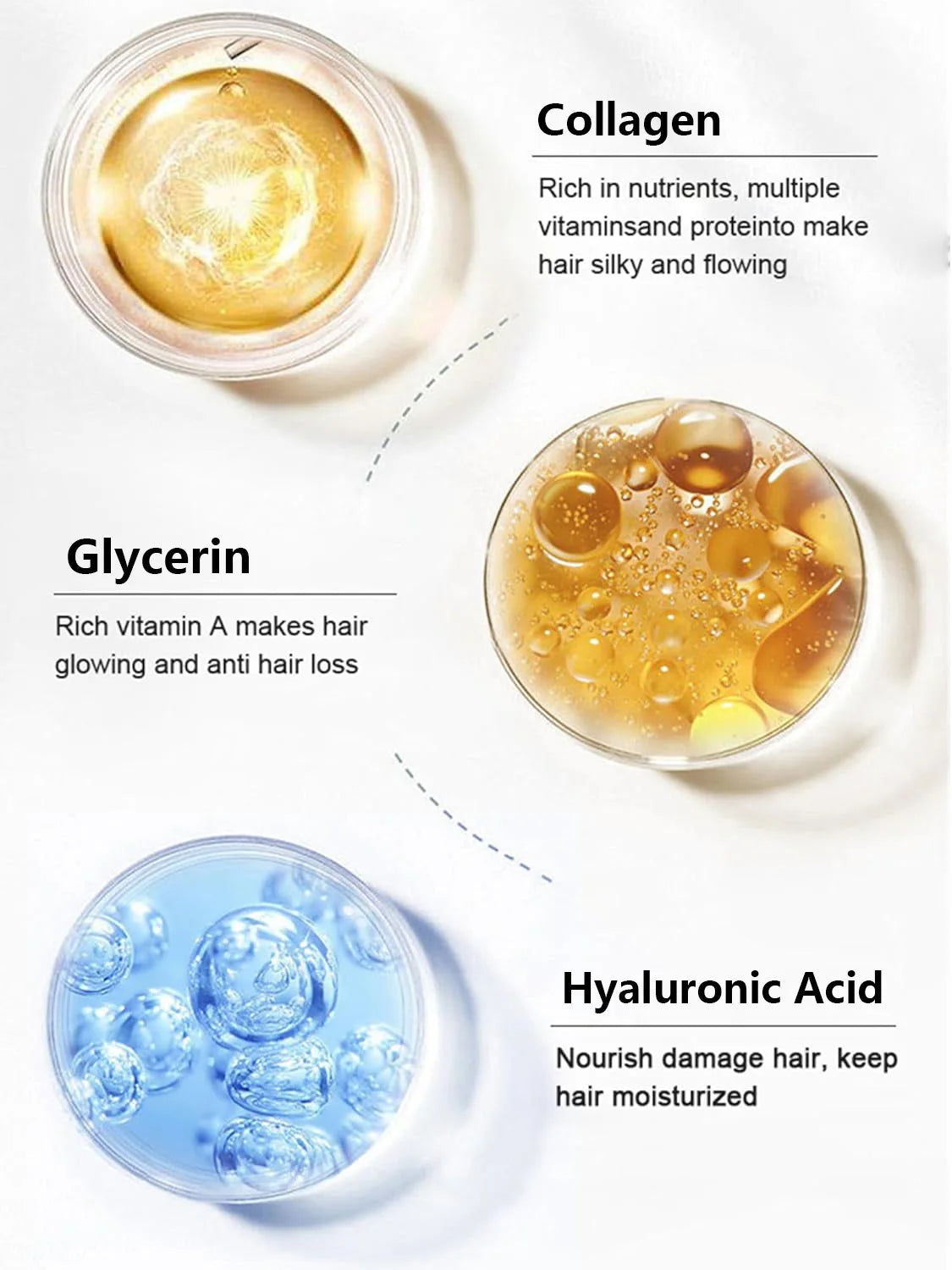 Collagen Keratin Hair Mask Dual Oil Control Moisturizer Conditioner Soft Smooth Frizz Damaged Repair Revitalize Hair Care