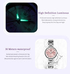 OLEVS 5608 Retro Style Quartz Watch for Women Elegant Steel Strap Auto Date Waterproof Luminous Luxury Ladies Wristwatch