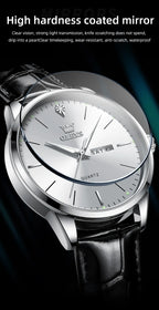 OLEVS 2935 Men Quartz Watch Dual Calendar Luminous Classic Business Watch For Men Fashion Original Waterproof Dress Wristwatch
