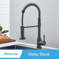 Shinesia Black Kitchen Faucet Stainless Steel Mixer Tap 360 Degree Rotation Stream Sprayer Nozzle Kitchen Sink Hot Cold Taps