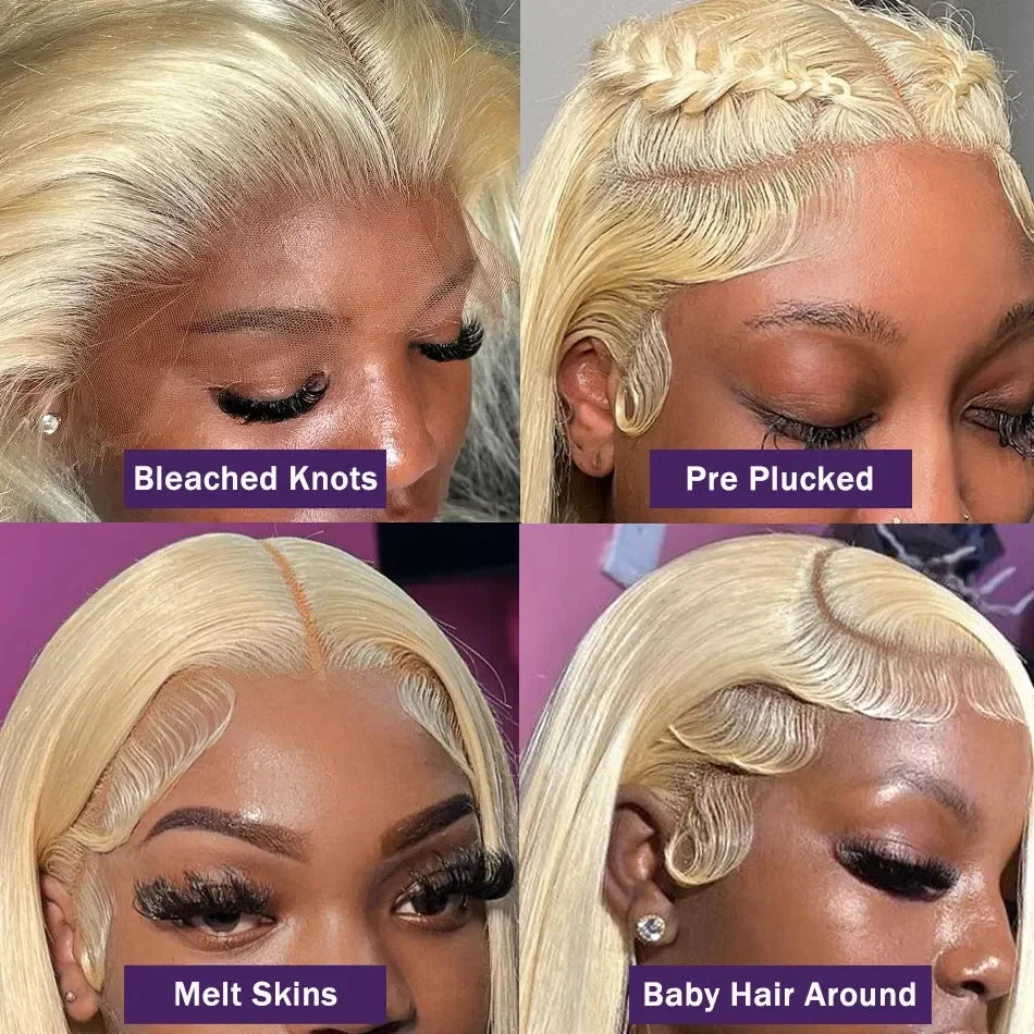 613 Blonde Lace Front Wig Human Hair 13X6 Hd Lace Frontal Wig 13X4 Straight Lace Front Wigs 4X4 Closure Wig For Women 30 38 Inch