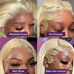 613 Blonde Lace Front Wig Human Hair 13X6 Hd Lace Frontal Wig 13X4 Straight Lace Front Wigs 4X4 Closure Wig For Women 30 38 Inch