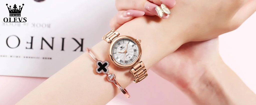 OLEVS 5608 Women Fashion Watch Stainless Steel Calendar Night Light Watch Original Brand Elegant Women Quartz Watch Reloj Mujer