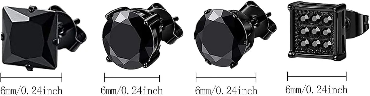 12 Pairs Stainless Steel Stud Earrings for Men Hypoallergenic Earring Unisex Studs Inlaid Cubic Zirconia Men Earrings Hoop