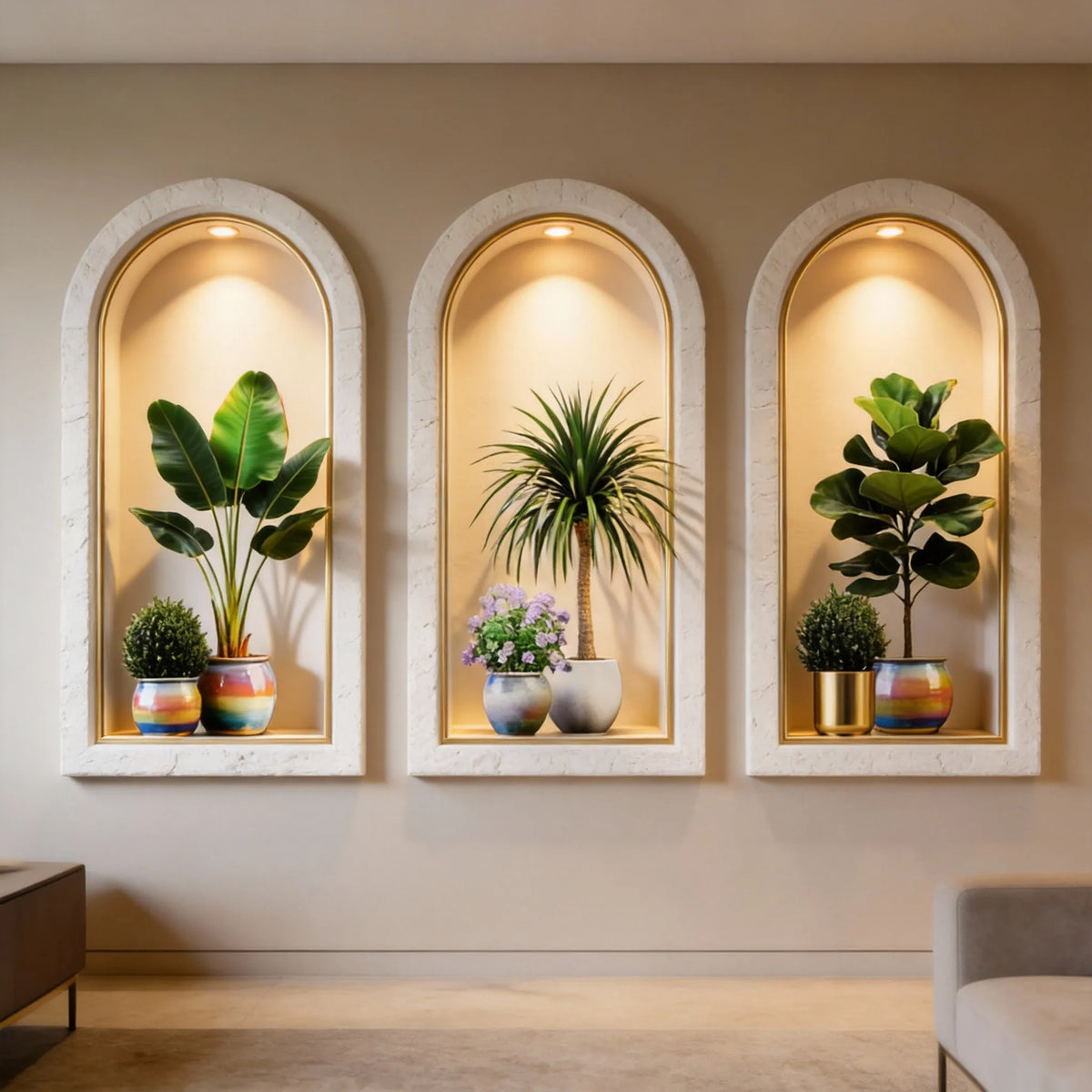 3PCS 3D Plants Wall Stickers, Potted Plant Wall For Room Kitchen Bedroom Office Room Decoration Hogar Hunter Home Decor Items
