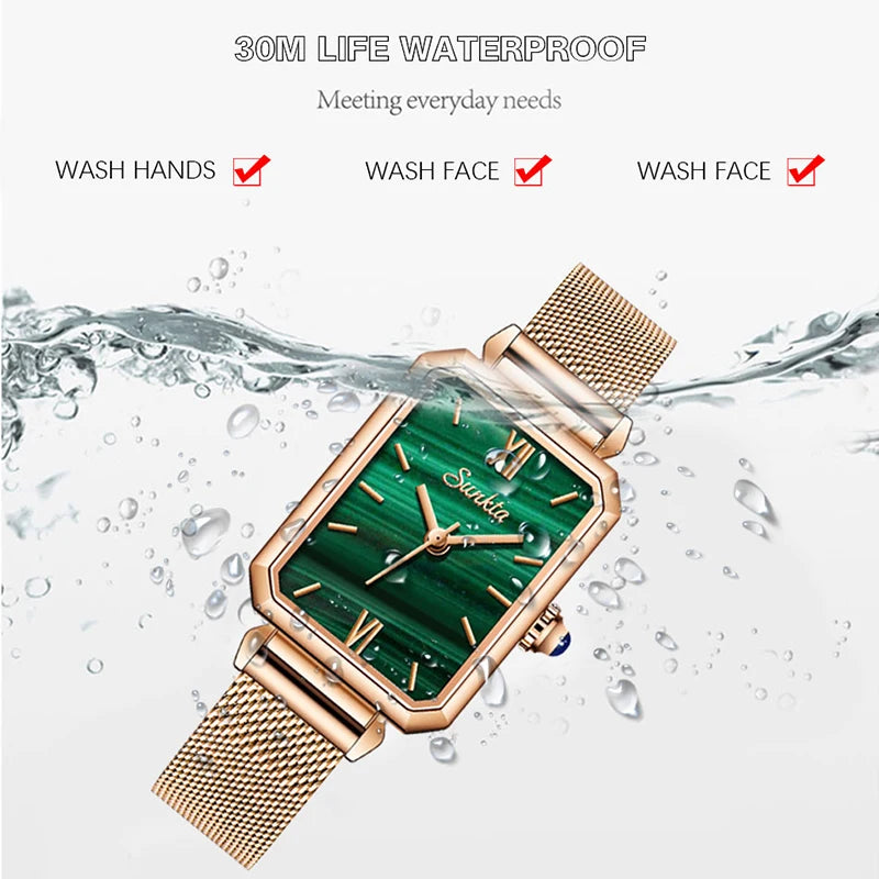 New LIGE Brand SUNKTA Women Watch Quadrate Quartz Waterproof ClockPersonality Fashion Female Quartz Wristwatch Relogio Feminino