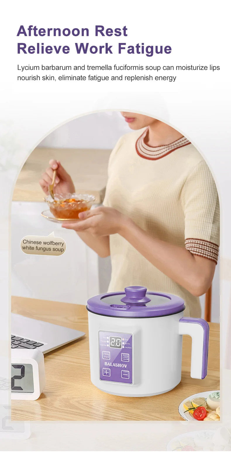 Mini Electric Rice Cooker Double Layer Multi Cooker Non-Stick Smart MultiCooker Electric Cooker Steamed Rice Pot for Home