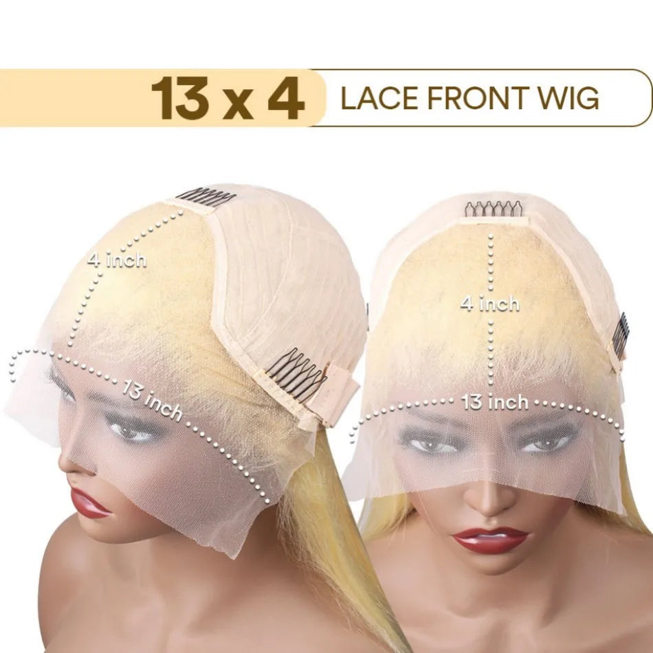 Blonde 613 Hd Lace Frontal Wig 13X6 Brazilian Straight Human Hair Wig 40 Inch Transparent Lace Frontal Wig For Women 250 Density